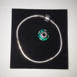 Pandora Bracelet and Murano Charm